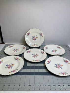Vintage Scio Hazel 7.25 Inch Salad Dessert Plates Set Of 6